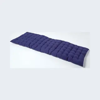 Homescapes Garden Bench Cushion Luxury 3 Seater Cotton Indoor Outdoor Pad, 143 X 48Cm In Navy