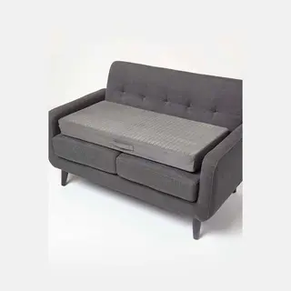 Homescapes Suede Orthopaedic Foam 2 Seater Booster Cushion In Grey
