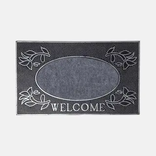 Homescapes Welcome' Door Mat, 75 X 45 Cm In Silver