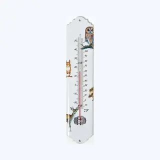 Homescapes Binnen- En Buitenthermometer Wit Met Bosdiermotief