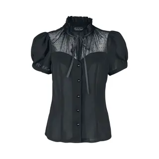 Voodoo Vixen Acid Doll Coalette Blouse Black