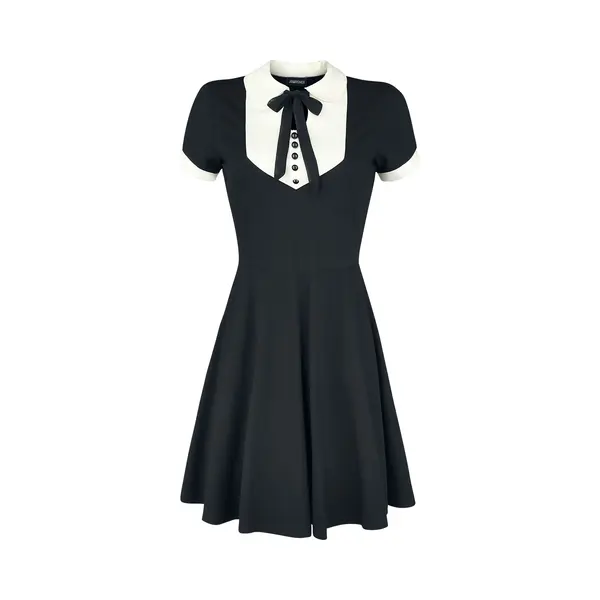 Jawbreaker In A Mood Tie Neck Dress Mini Dress Black White thumbnail
