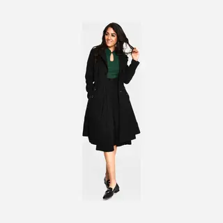 Voodoo Vixen - Nicole Black 40s Style Winterjas - L - Zwart
