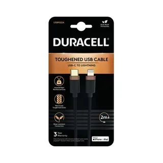 Duracell USB9022A lightning cable Black