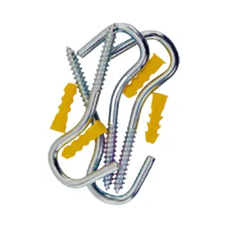 Did Stalen Schroefhaken / Ophanghaken - 4x Stuks - 10 Cm - Met Plug 8 Mm
