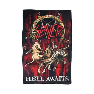 Rock Off Slayer Textiel Poster Flag Hell Awaits Multicolours