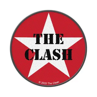The Clash Military Logo Patch Rot Schwarz Weiß