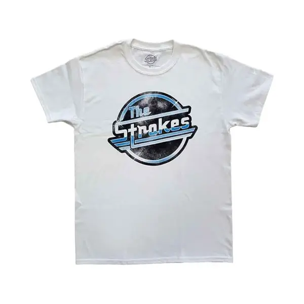 Rock Off officially licensed products The Strokes T Shirt Distressed Magna Band Logo Nue Offiziell Herren Weiß Xl thumbnail