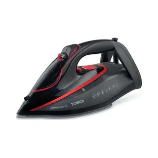 Tower T22034RED iron Steam iron CeramicGlide soleplate 3100 W Black, Red