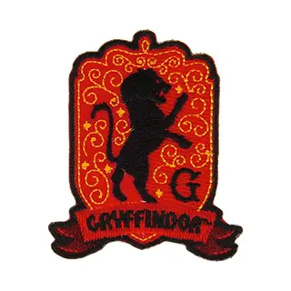 Harry Potter Gryffindor Iron On Patch (70mm X 55mm) (Red/Black)