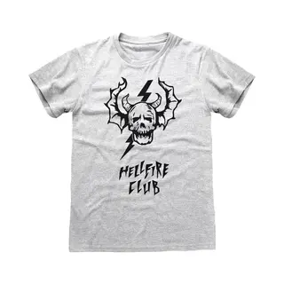 Stranger Things Heren Tshirt -M- Hellfire Skull Grijs