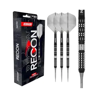 Red Dragon Darts - Recon Series - 24g Parallel Barrel - Steel Tip Dart Set - 90% Professional Tungsten Darts Set - Nitro Flite Integrated