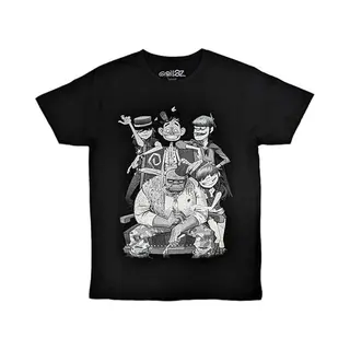 Rock Off officially licensed products Gorillaz Unisex T-Shirt, George Spray (Schwarz) (Back Print) Xl