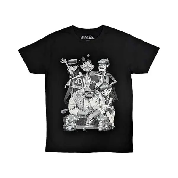 Rock Off officially licensed products Gorillaz Unisex T-Shirt, George Spray (Schwarz) (Back Print) Xl thumbnail