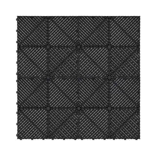 MonsterShop Geventileerde Kliktegels Zwart 3, 2m X 6m Voor Garage En Werkplaatsen, Antislip.