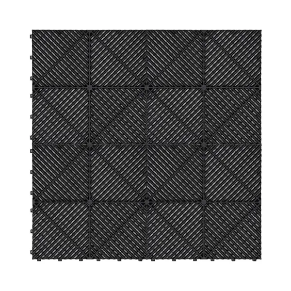MonsterShop Geventileerde Kliktegels Zwart 3, 2m X 6m Voor Garage En Werkplaatsen, Antislip. thumbnail