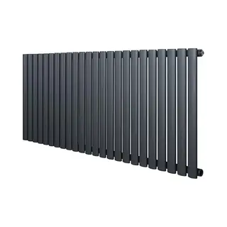 MonsterShop Horizontaal Design Radiator Ovaal - 1 Kolom - Antraciet Grijs - 600 X 1440 Mm