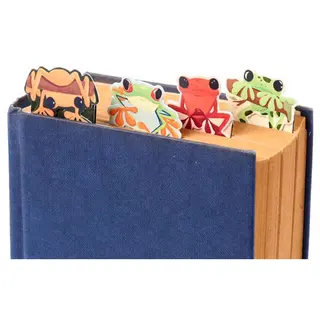 Puckator Tropical Frogs Magnetic Bookmark Set - Cute Magnetic Bookmarks - Secret Santa Gifts For Book Marks Mark Page Marker Markers Tabs Stuff -