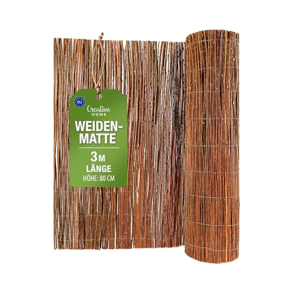 Creative Home Wilgenmat Balkon Wilg 80 X 300 Cm (H X L) | Natuurlijk Privacy Scherm Hek | Mat Tuin | Zonwering Balkon Windbescherming Terras thumbnail