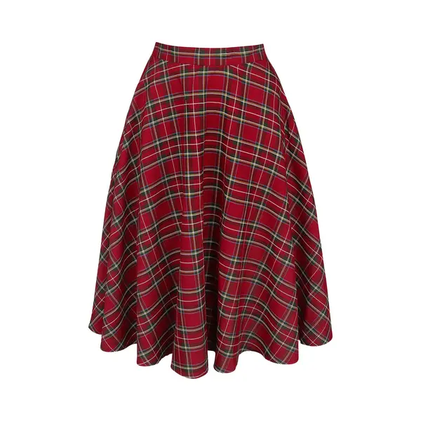 Hell Bunny Irvine Skirt Midi Skirt Red thumbnail