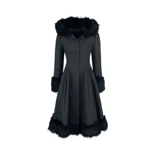 Hell Bunny Elvira Coat Mantel Schwarz In Xxl