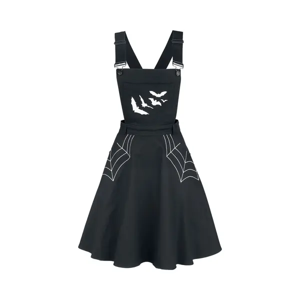 Hell Bunny Miss Muffet Pinafore Dress Kurzes Kleid Schwarz In Xl thumbnail