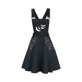 Hell Bunny Miss Muffet Pinafore Dress Mini Dress Black