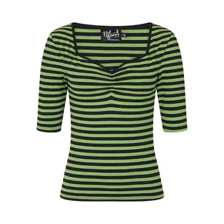Hell Bunny Warlock Top Frauen Langarmshirt Grün/schwarz Xs