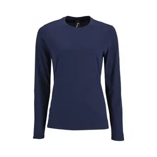 Sol'S Women's Imperial Long Sleeve T-Shirt In Navy | Size, Xl