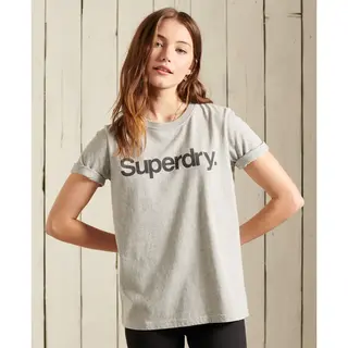 Superdry, Damen, Shirts, Core T-Shirt Mit Logo, Grau, (12XL)