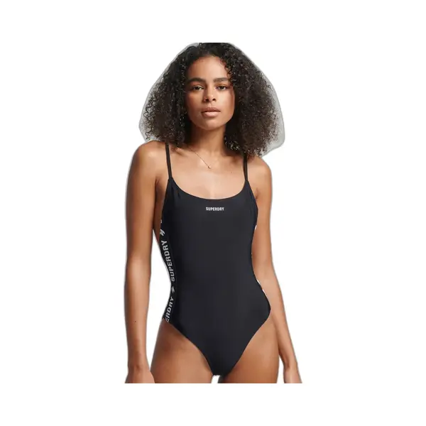 Superdry, Damen, Badeanzüge, Essential Badeanzug Mit Band, Schwarz, (10XL) thumbnail