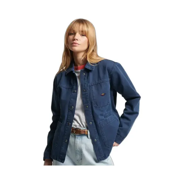 Superdry Damen Vintage Chore Mantel Marineblau 40 thumbnail