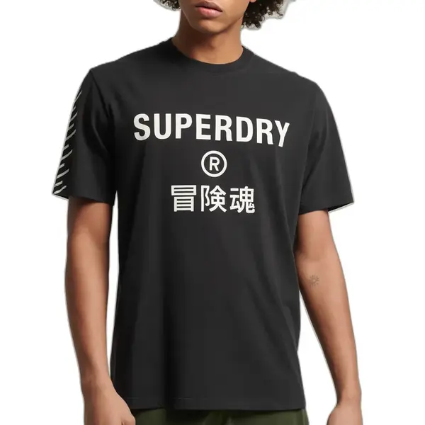 Superdry Herren Code Core Sport T-Shirt Schwarz Xs thumbnail
