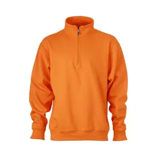 James & Nicholson James And Nicholson Uniseks Werkkleding Half Ritssweatshirt (Oranje)