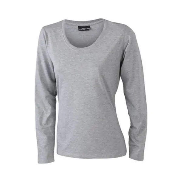 James & Nicholson James And Nicholson Dames/dames T-Shirt Met Lange Mouwen (Medium Long-Sleeved) (Grijze Heide) thumbnail