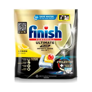 Finish Ultimate+ Infinity Shine Vaatwastabletten Citroen 105 Stuks