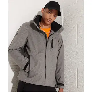 Superdry Herren Jacke Windbreaker 'Hurricane Jacket' Kapuze (Mid Grau Marl) Xl