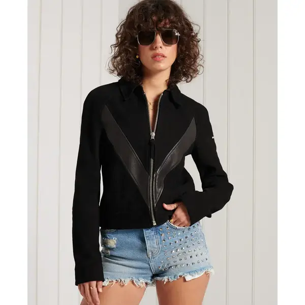 Superdry Lederjacken Veste Gig En Cuir thumbnail