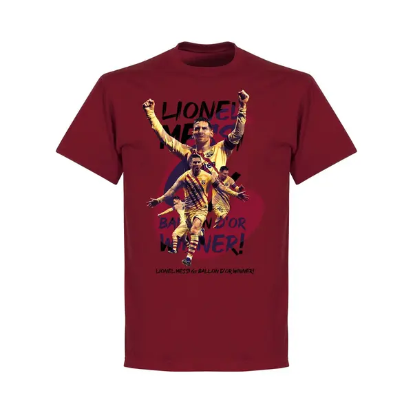 Retake Messi Ballon D'Or 2019 T-Shirt - Bordeaux Rood - L thumbnail
