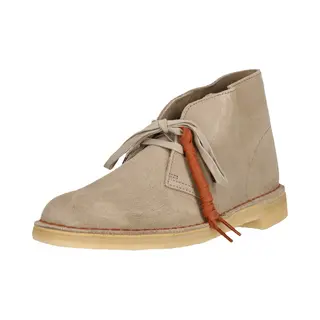 Clarks For Man. 26155527 Desert Beige Leather Ankle Boots (46), Flat, Suede, Laces, Casual