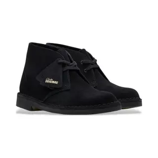 Clarks Für Damen. 26155524 Desert Lederstiefeletten Schwarz (37), Wohnung, Wildleder, Schnürsenkel, Lässig