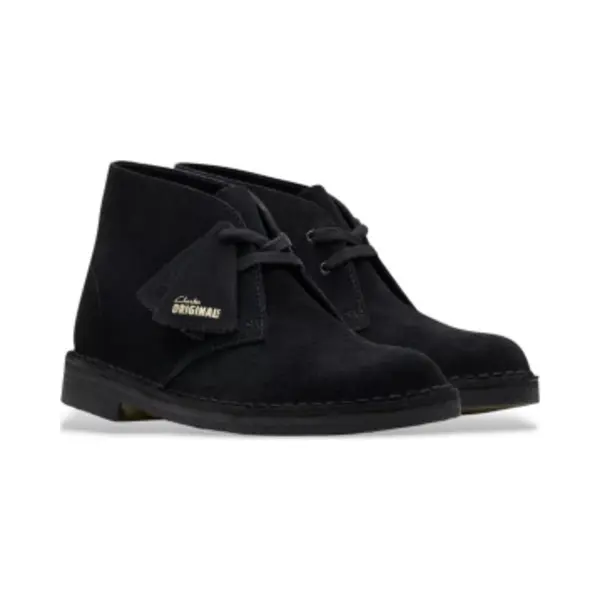 Clarks Für Damen. 26155524 Desert Lederstiefeletten Schwarz (37), Wohnung, Wildleder, Schnürsenkel, Lässig thumbnail