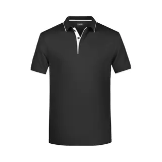 James & Nicholson James And Nicholson Heren Polo Stripe Shirt (Zwart/Zilver)