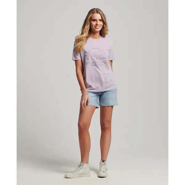 T-Shirt Mit Reliefmuster Frau Superdry Vintage Logo En Relief thumbnail