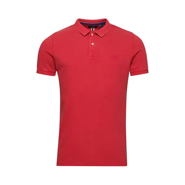 Superdry Herren Destroyed Polohemd Himbeere Pink M thumbnail