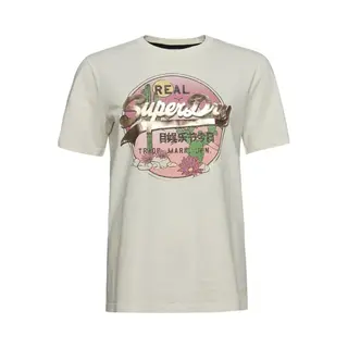 Superdry Vintage Narrative Damen T-Shirt Weiß/rosa - Xxs