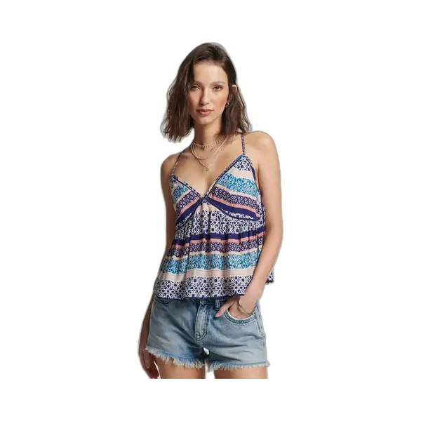 Superdry Tank Top Débardeur Vintage Imprimé Géométrique à Bord Linéaire thumbnail