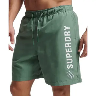 Superdry Herren 19-Zoll-Badeshorts Mit Applikation Aus Recyceltem Material Waldgrün Nachtgrün S