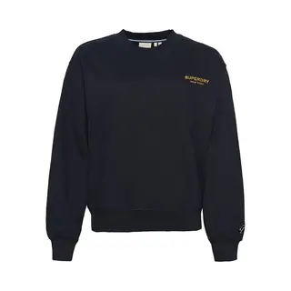 Superdry Damen Locker Fallendes Sport Luxe Sweatshirt Mit Rundhalsausschnitt Schwarz/Gold 36