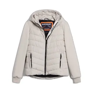 Superdry Damen Storm Hybrid Steppjacke Mit Kapuze Pelikan Beige 36